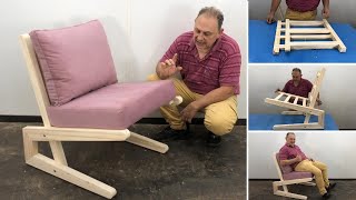 Sillón moderno de madera muy Bonito  Tutorial de Carpinteria [upl. by Spada]