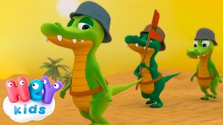 Ah Les Crocodiles  Chant des Animaux  HeyKids Français  Animaj Kids [upl. by Lewellen839]