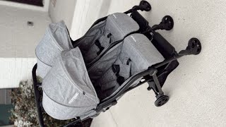 Mompush Lithe Double Stroller Lightweight Twin Stroller Double Stroller Infant and Toddler Canopy [upl. by Anazus]