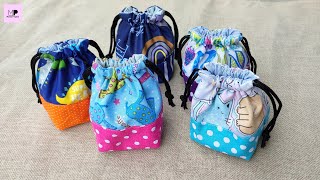 Lined Drawstring Pouch  Cute Drawstring Pouch Tutorial [upl. by Ennazus728]