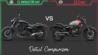 Kawasaki Eliminator 500 VS Cf moto 450 clc  Comparison  Mileage  Top Speed  Price  BikeInformer [upl. by Alyahsat]