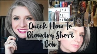 Quick How to Blow dry A Short BobUpdateHall Styling [upl. by Margery]