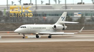 4K Dassault Falcon 2000LXS from Air Alsie OYGFS arrival Munich Airport MUC EDDM [upl. by Pitts]