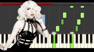 Lady Gaga Bad Romance Piano tutorial Midi Easy Sing Illumination [upl. by Gilford]