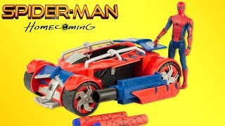 Spider Man Homecoming Voiture Lanceur Nerf Web City Spider Bolide Jouet Toy Review Hasbro Juguetes [upl. by Puritan658]