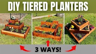 DIY Tiered Planter Boxes  3 WAYS  Stacked Flower Boxes [upl. by Ubald368]