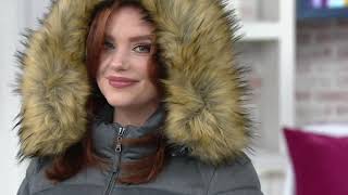 ActionHeat Womens 5V Heated Puffer Jacket w Faux Fur Hood on QVC [upl. by Richlad]