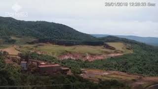 Momento exato em que rompese a barragem de Brumadinho em MG [upl. by Acirem]