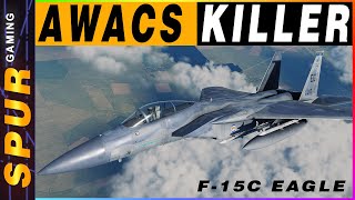 F15C Downs Red AWACs Georgia at War Multiplayer DCS [upl. by Yejus]