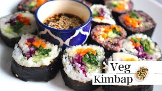 How to make Gimbap aka Kimbap  Veg Kimbap Korean Recipe in Hindi  Veg Korean Sushi [upl. by Assenev]