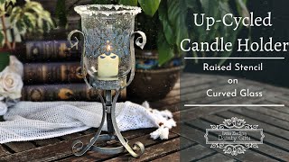 Upcycled Candle holder with Raised Stencil on Glass [upl. by Aretse]