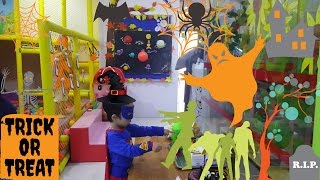 HALLOWEEN TRICK OR TREAT  Halloween Theme Song for Kids Video Playing with Family  Part 1 ✔ [upl. by Leuname]