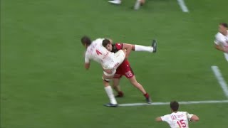 Niniashvili sends Etzebeth backwards and stops Kolbe within 10 seconds [upl. by Dlarrej679]