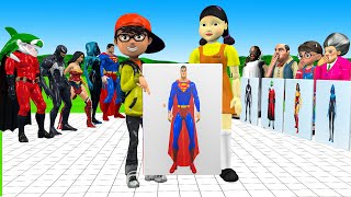 Scary Teacher 3D vs Squid Game Transformer Superheroes And The Boxing Machine 5 Times Challenge [upl. by Picker]