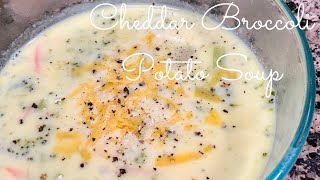 Creamy Cheddar Broccoli Potato Soup  Homemade Broccoli Cheddar Soup  Recipe [upl. by Wightman]