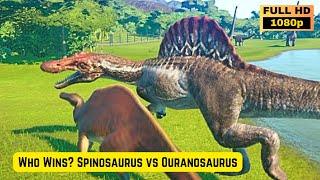 Who wins Spinosaurus vs Ouranosaurus  Jurassic World Evolution [upl. by Yrannav540]