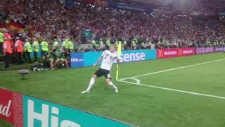 TONI KROOS Last minute goal in World Cup 2018 Germany  Sweden 21  Celebration Unique footage [upl. by Yrroc]