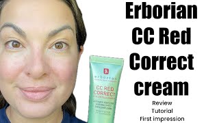 Erborian CC Red Correct Cream with SPF 25  review amp tutorial erborian cccream [upl. by Dichy]