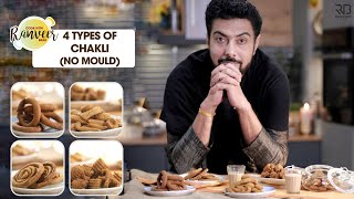 10 mins में 4 तरह की चकली  No mould 4 easy Chakli recipes  Kodubale Kulkul  Chef Ranveer Brar [upl. by Utter]