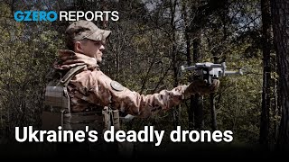 How Ukrainians learn to pilot kamikaze drones that destroy tanks  GZERO Reports [upl. by Ahsok740]