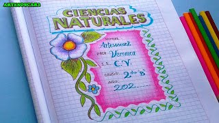 CARATULA PARA CIENCIAS NATURALES facil y bonita [upl. by Rentschler846]