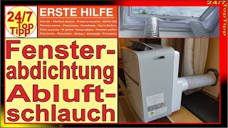 Erste Hilfe zu Klimaanlage Abluftschlauch Fensterdurchführung  Übersicht  Prima Klima Klimagerät [upl. by Elbring759]