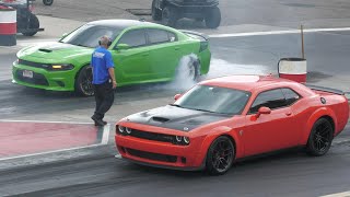 Challenger Hellcat vs Scat Pack  drag racing [upl. by Hennebery]