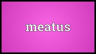 Meatus Meaning [upl. by Osric]