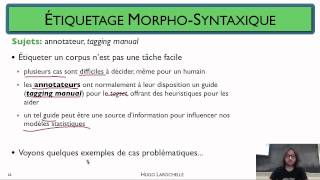 Traitement automatique des langues 44 Étiquetage morphosyntaxique  ensemble détiquettes [upl. by Asaeret75]