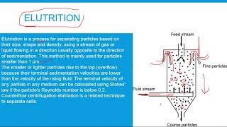 Elutriation  Mechanical Separation Process [upl. by Nywde637]