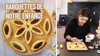 BARQUETTES DE NOTRE ENFANCE Nutella et Confiture avec le moule barquettes GuyDemarle [upl. by Anaitak]