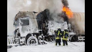 Erneuter LkwBrand auf der A3 bei Raunheim [upl. by Nawtna]