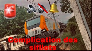 Complication des sifllets train ONCF Maroc 🚂🇲🇦📢🔊🔇🔔🛎️ partie [upl. by Elleval922]