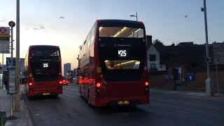 Front View  Night Bus Stagecoach London Rt N25  Oxford Circus to Ilford [upl. by Trainor959]