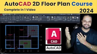 AutoCAD 2D Floor Plan complete course for beginners 2024 [upl. by Nevins]