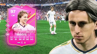 97 FUTTIES LUKA MODRIC SBC PLAYER REVIEW  EA FC 24 ULTIMATE TEAM [upl. by Wamsley]