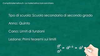 Corso 35 I primi teoremi sui limiti [upl. by Gleason]