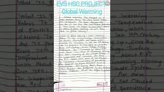 12th HSC board EVS project artscommercescience how to do evs projectGlobal Warming EVS Project [upl. by Barr]