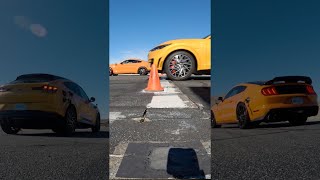 Drag Race Ford Mustang MachE vs Shelby GT500  Which Mustang Is Faster  Shorts [upl. by Nylcoj]