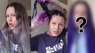 Dyeing my hair purple with BRITE hair dye [upl. by Rdnaskela]