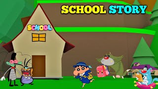 Oggy Sending Shinchan To School  In Minecraft  School Story [upl. by Herr]