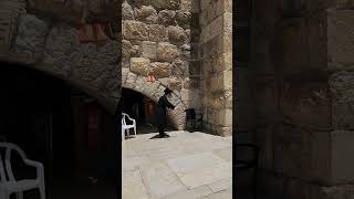 A prayer of devotion by an ultraOrthodox Jew at the Western Wall jerusalem wailingwall israel [upl. by Aural]