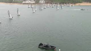 Salcombe Gin Merlin Rocket Week 2024 Friday Afternoon Race Start by Malcolm Mackley [upl. by Kit]