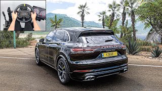 Porsche Cayenne Turbo  Forza Horizon 5  Steering Wheel Gameplay [upl. by Tolliver]