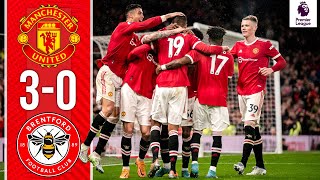 Varanes First United Goal  Manchester United 30 Brentford  Highlights [upl. by Inimak]