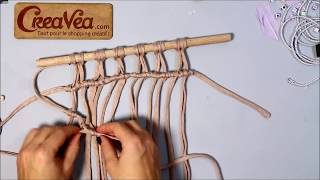 Comment faire le noeud baguette oblique  Macramé by Creaveacom [upl. by Elocin89]