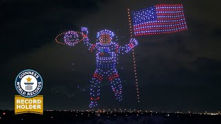 GUINNESS WORLD RECORD Fourth Of July Drone Show 1000 Drones [upl. by Leveroni]