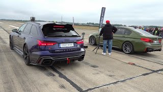 Modified Cars Drag Racing  1000HP Audi RS6 C8 vs M5 F90 Competition vs Cherokee Trackhawk vs Urus [upl. by Hulton393]