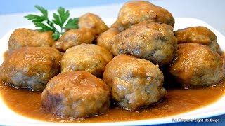 Receta de Albondigas en Salsa Española explicada Paso a Paso [upl. by Nnylekoorb]