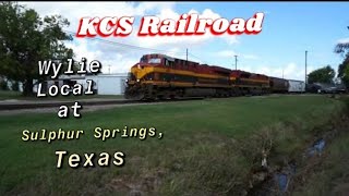 KCS delivering cars to the Blacklands railroad Sulphur Springs TX 10213 Time 1230pm [upl. by Maryl112]